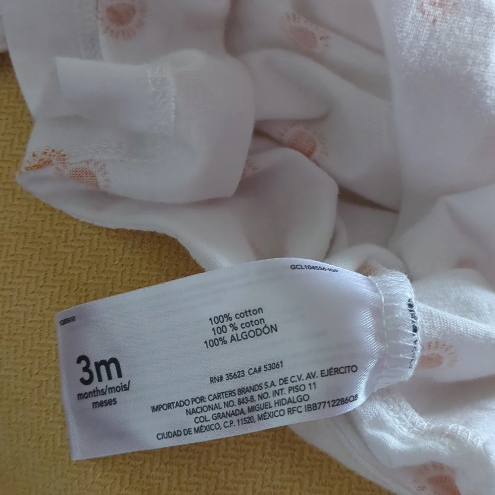 Carter's White Sunflower Dress And Diaper Cover Set - 3M